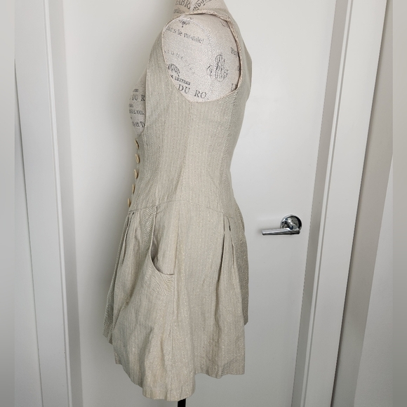 Chevron Pinstripe Sleeveless Mini Dress - Picture 12 of 16